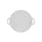 Hello Honey® 16" White Reactive Glaze Debossed Trees Round Stoneware Platter with Handles